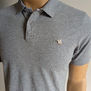 🦆CHEVIGNON Gray Polo Shirt with Classic Collar and Knit Texture